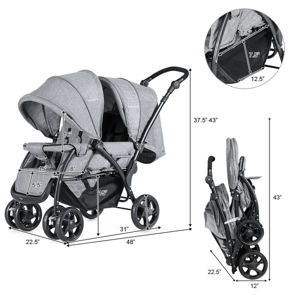 Costway double cheap stroller reviews